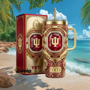 Indiana Hoosiers National Champions 2025 Football Trophy Luxury Gifts for Fans Stainless Steel Insulated Tumbler
