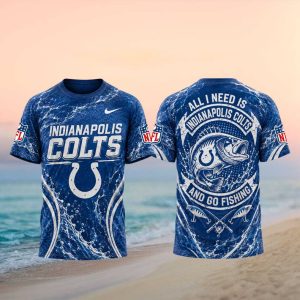 Indianapolis Colts Bass Fishing Sports Enthusiast 3D T shirt