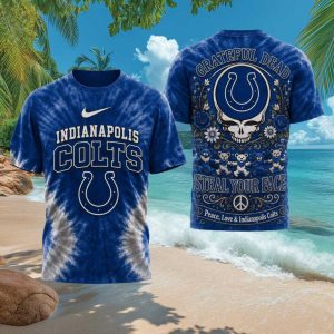 Indianapolis Colts Grateful Dead Steal Your Face Tie Dye T Shirt