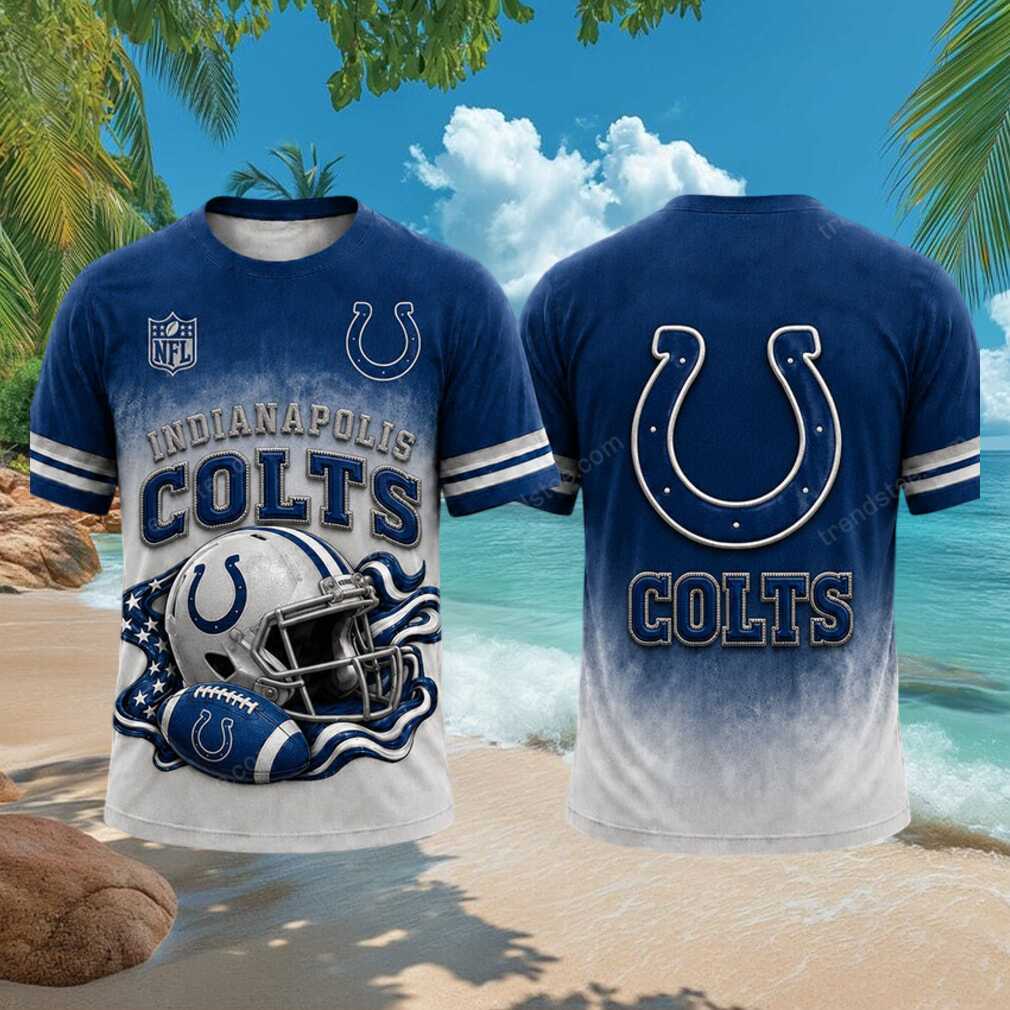 Indianapolis Colts Horseshoe Helmet Blue Football Fan T Shirt Indianapolis Colts Horseshoe Helmet Blue Football Fan T Shirt
