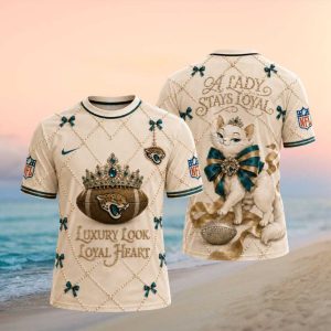 Jacksonville Jaguars Luxury Pearl Cat Loyal Lady T Shirt