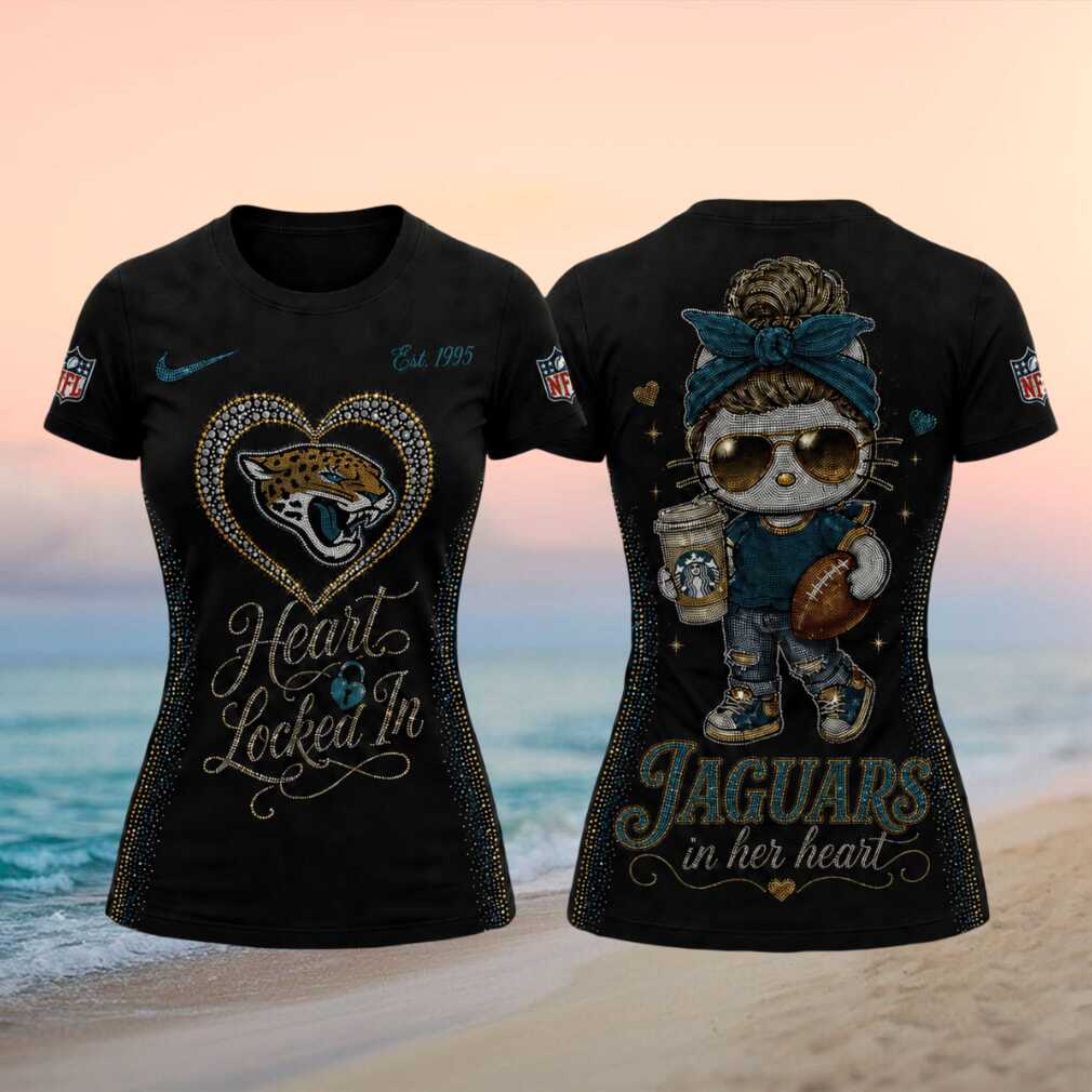 Jacksonville Jaguars Messy Bun Mascot Rhinestone Graphic T Shirt Jacksonville Jaguars Messy Bun Mascot Rhinestone Graphic T Shirt