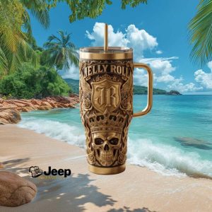 Jelly Roll JR Crown Skull Gold Retro Rock Music Fan Gift Stainless Steel Insulated Tumbler