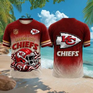 Kansas City Chiefs Arrowhead Helmet Red Gridiron Fan T Shirt