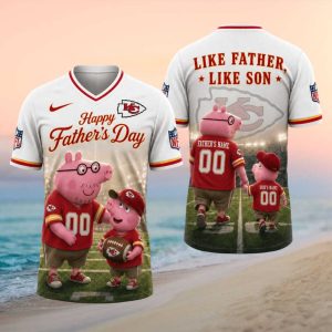 Kansas City Chiefs Custom Peppa Pig NFL Father's Day T Shirt