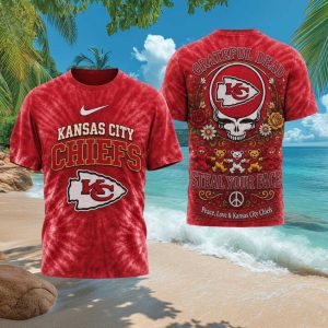 Kansas City Chiefs Grateful Dead Steal Your Face Tie Dye T Shirt