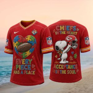Kansas City Chiefs Snoopy Autism Awareness Football T Shirt