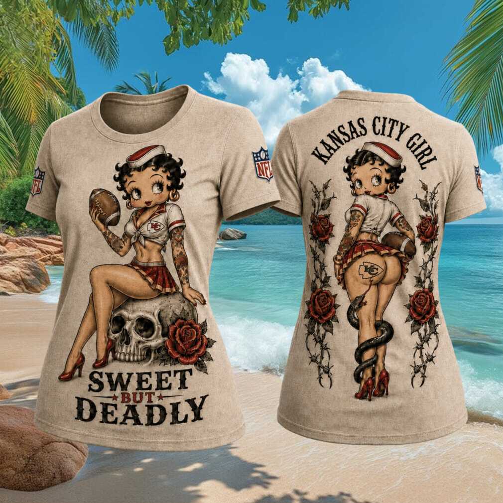 Kansas City Girl Betty Boop Sweet But Deadly Football T Shirt Kansas City Girl Betty Boop Sweet But Deadly Football T Shirt