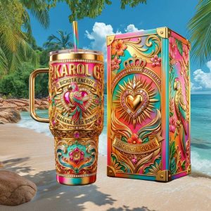 Karol G Bichota Energy Mañana Será Bonito Tropical Retro 20oz Fans Gift Stainless Steel Insulated Tumbler