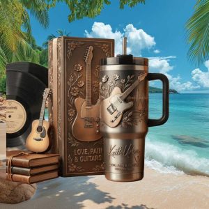 Keith Urban Love Pain & Guitars Country Soul Retro 40oz Gifts for Fans Stainless Steel Insulated Tumbler