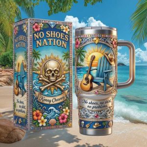 Kenny Chesney No Shoes Nation 2026 Tropical Beach Country Gift Stainless Steel Insulated Tumbler