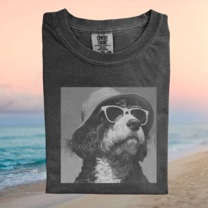 Labradoodle Dog Sunglasses Bucket Hat Vintage Portrait T Shirt