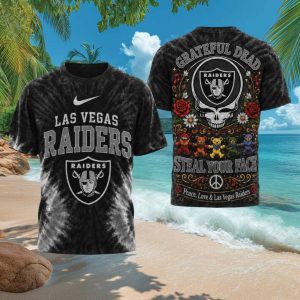 Las Vegas Raiders Grateful Dead Steal Your Face Tie Dye T Shirt