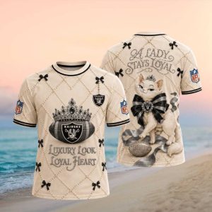 Las Vegas Raiders Luxury Pearl Cat Loyal Lady T Shirt