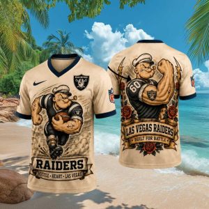 Las Vegas Raiders Popeye Strength Design Custom NFL T Shirt