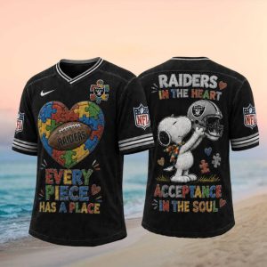 Las Vegas Raiders Snoopy Autism Awareness Football T Shirt