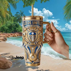 Leeds United Yorkshire Pride Marching On Together Retro Fan Gift 40oz Stainless Steel Insulated Tumbler