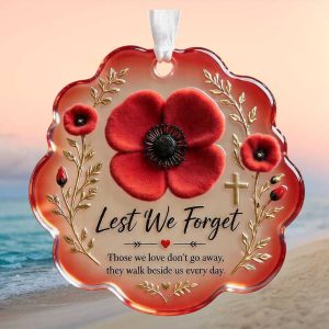 Lest We Forget Poppy Memorial Remembrance Day Ornament Ornament
