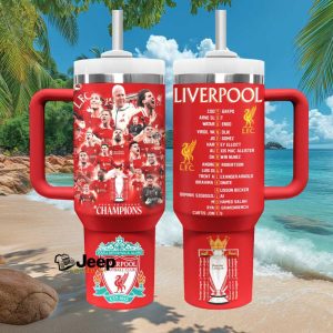 Liverpool FC Premier League Champions Squad Signature Soccer Stainless Steel Insulated Tumbler
