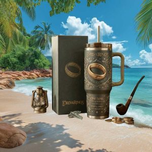 Lord of the Rings One Ring Middle earth Fellowship Fantasy Vintage Fan Gift Stainless Steel Insulated Tumbler