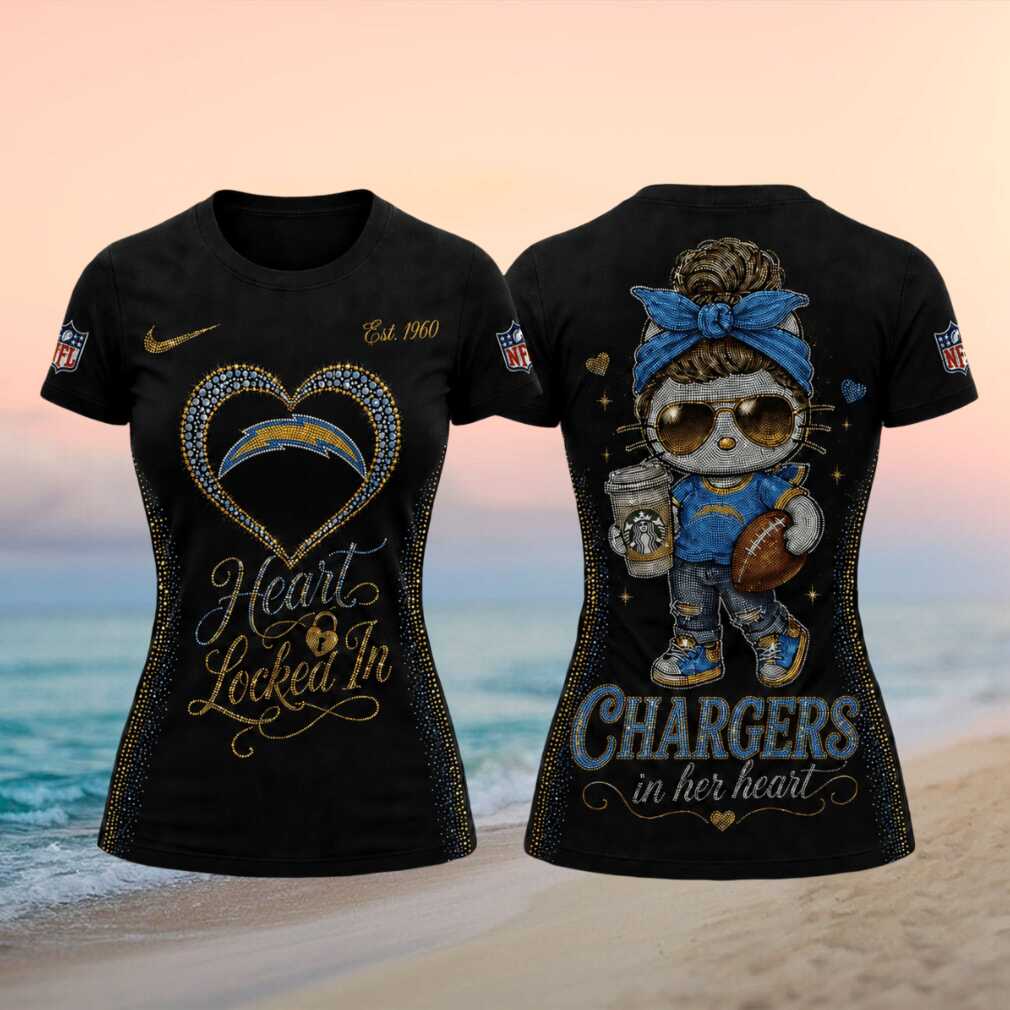 Los Angeles Chargers Girl Mascot Heart Locked In Team T shirt Los Angeles Chargers Girl Mascot Heart Locked In Team T shirt