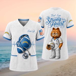 Los Angeles Chargers NFL Garfield Nurse Life Medical T Shirt