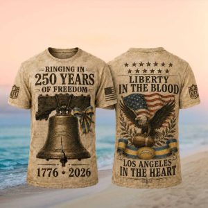 Los Angeles Chargers Ringing 250 Years Freedom Tour 2026 Vintage Retro Men Women Fans T Shirt (1)