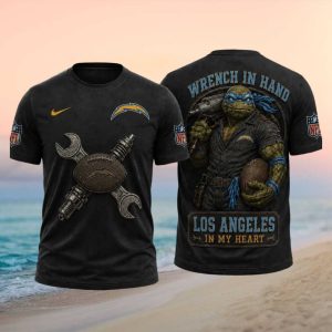 Los Angeles Chargers Wrench In Hand 2026 Vintage Retro Fans Men Women T Shirt