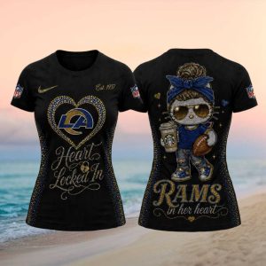 Los Angeles Rams Girl Mascot Heart Locked In Apparel T Shirt