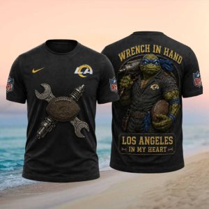 Los Angeles Rams Wrench in Hand Ninja Turtle Custom Graphic T Shirt