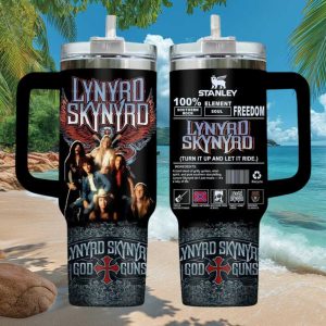 Lynyrd Skynyrd God and Guns Southern Rock Retro 20oz Band Fan Gift Stainless Steel Insulated Tumbler