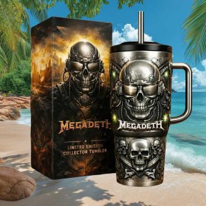 Megadeth Vic Rattlehead Limited Edition Metal Tour Retro Merchandise Gifts for Men Stainless Steel Insulated Tumbler