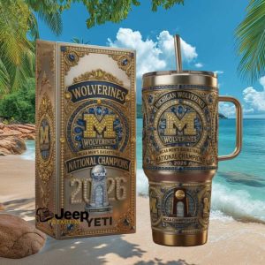 Michigan Wolverines NCAA Basketball National Champions 2026 Gold Luxury Gift Stainless Steel Insulated Tumbler
