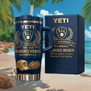 Milwaukee Brewers 157th Anniversary 1969 2026 Major League Baseball Fan Stainless Steel Insulated Tumbler