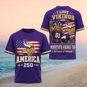 Minnesota Vikings America 250 Years Of Freedom Purple T Shirt