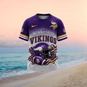 Minnesota Vikings American Flag Helmet Graphic Football T Shirt