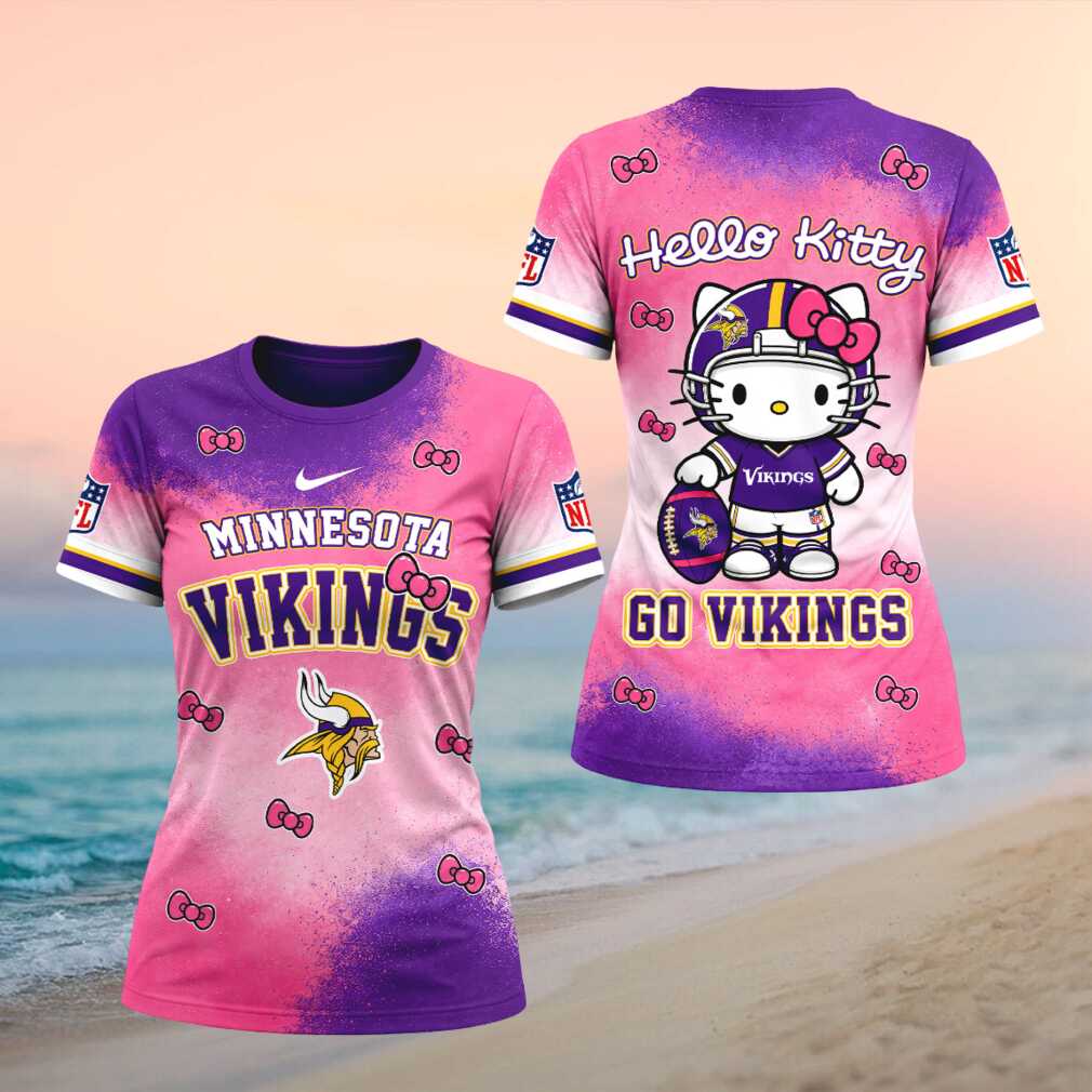 Minnesota Vikings Hello Kitty Pink Purple Football Women T shirt Minnesota Vikings Hello Kitty Pink Purple Football Women T shirt