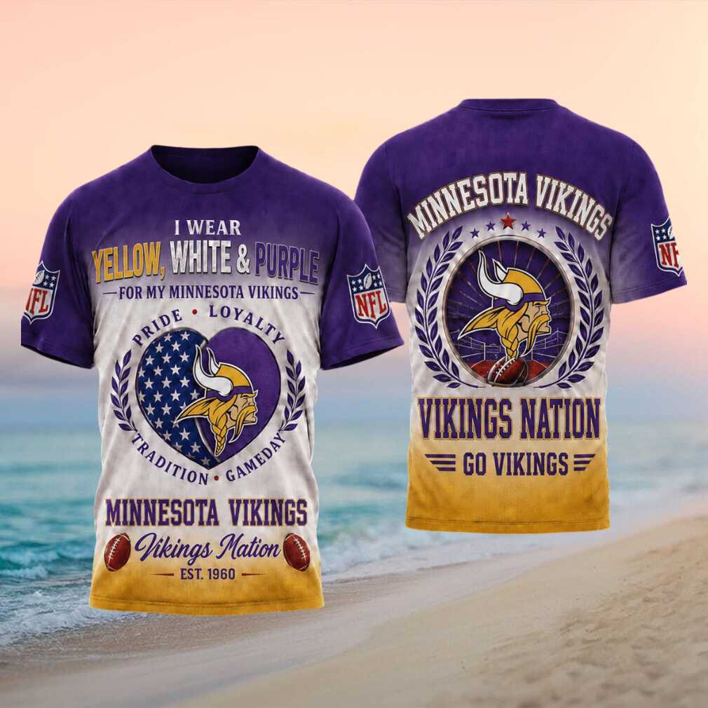 Minnesota Vikings Nation Yellow White Purple Football Fan T Shirt Minnesota Vikings Nation Yellow White Purple Football Fan T Shirt