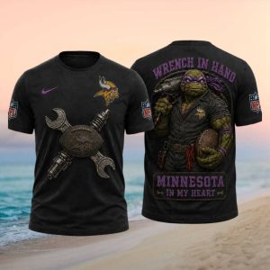 Minnesota Vikings Wrench in Hand Ninja Turtle Football Fan Gift T Shirt