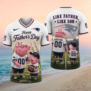 New England Patriots Custom Father’s Day Piglet Name & Number T Shirt