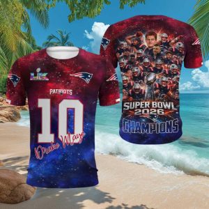 New England Patriots Drake Maye Super Bowl 2026 Champions T Shirt