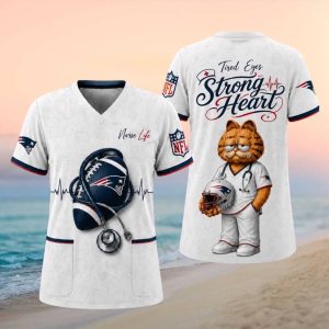New England Patriots NFL Garfield Nurse Life Cartoon T Shirt