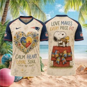 New England Patriots Snoopy Autism Awareness Floral Football T Shirt
