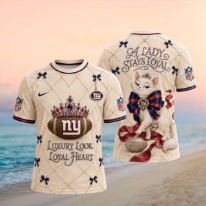 New York Giants Luxury Pearl Tiara Cat Loyal Heart T shirt