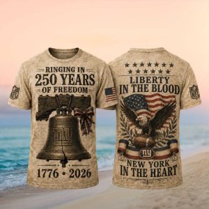New York Giants Ringing In 250 Years Of Freedom 2026 Vintage Fans Men Women T Shirt