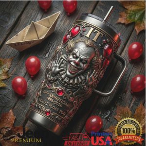 Pennywise IT 40th Anniversary 1986 2026 Horror Movie Retro 20oz Gift Stainless Steel Insulated Tumbler
