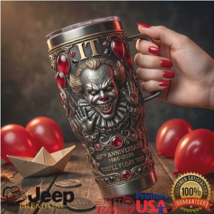 Pennywise IT 40th Anniversary 1986 2026 Horror Movie Retro 20oz Gift Stainless Steel Insulated Tumbler