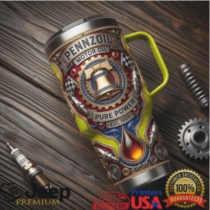 Pennzoil Motor Oil Pure Power Est 1889 Racing Heritage 2026 Retro Gifts For Men Stainless Steel Insulated Tumbler