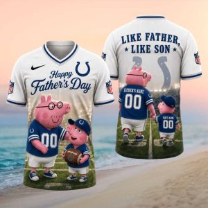 Personalized Indianapolis Colts Dad & Son T Shirt Custom Father's Day Football Gift