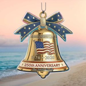 Personalized Liberty Bell 250th Anniversary Keepsake Custom Family Name USA Ornament